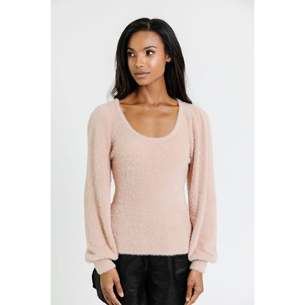 Rachel Parcell Fuzzy Eyelash Sweater Rose Pink size XXL